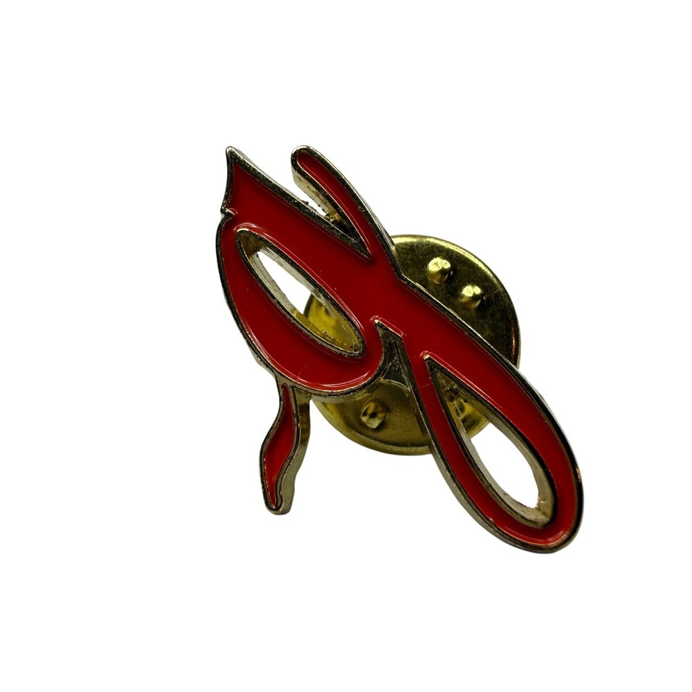 Stylish Red Enamel & Gold Letter G Initial Logo Enamel Lapel Pin 1 in